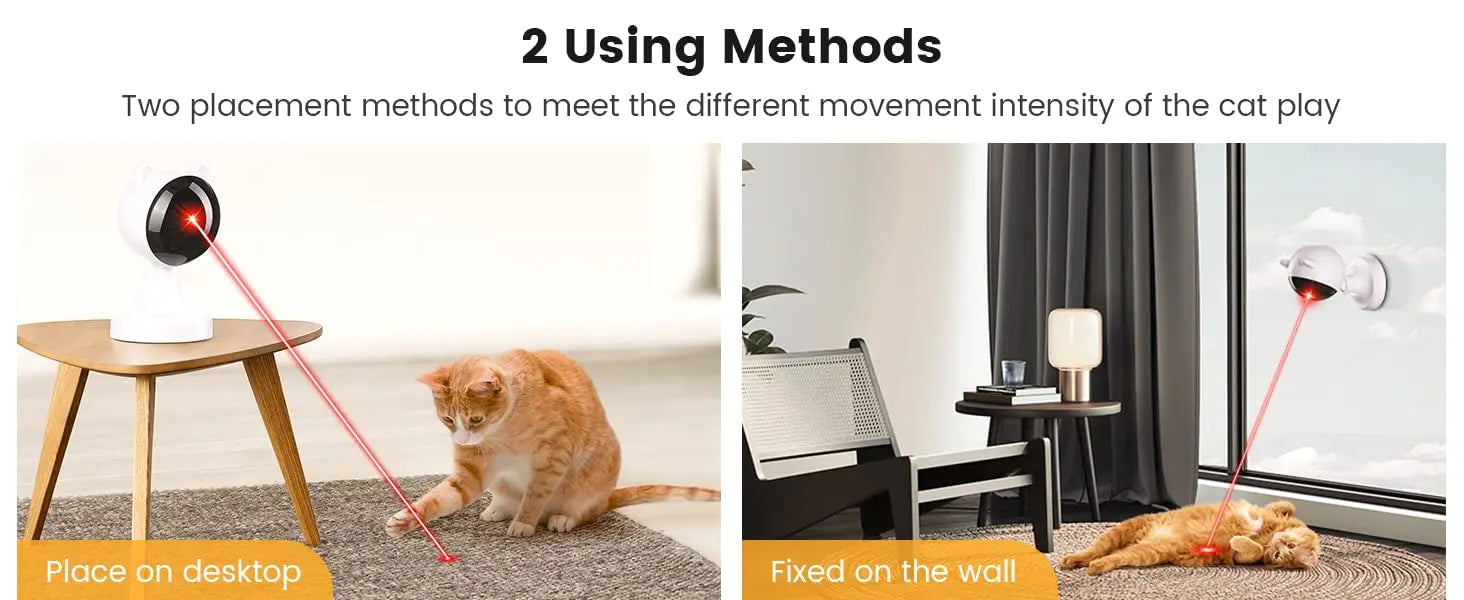 ATUBAN Automatic Laser Cat Toys,USB Rechargeable,Interactive Cat Toy for Indoor Cats Kitty Kittens Dog,Multifunctional Cat Toy
