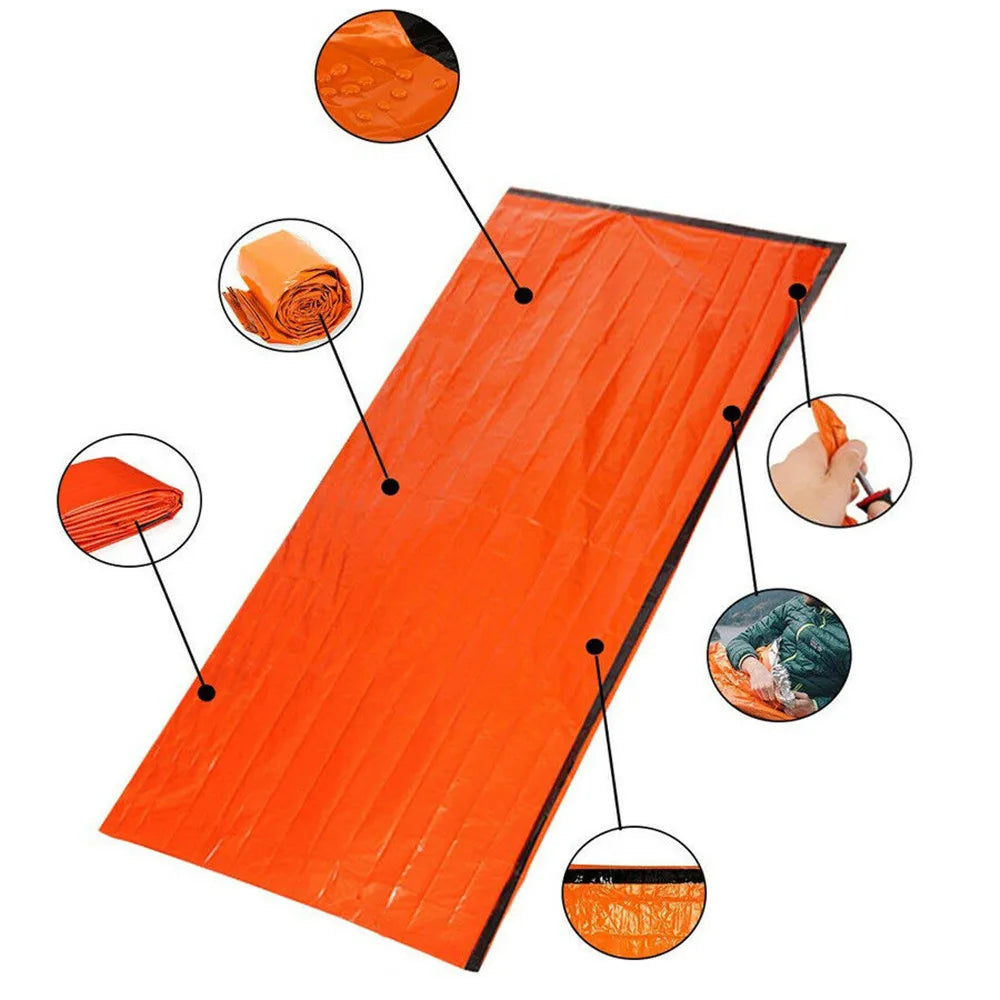 Emergency Mylar Survival Sleeping Bag — Waterproof Thermal Sack for Disaster Rescue, Hypothermia Prevention & Outdoor Survival