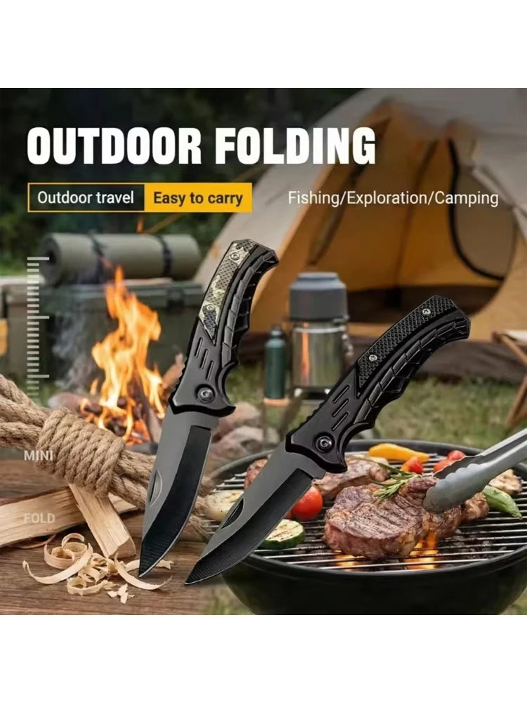 Fine Stainless Steel Folding Pocket with Sharp Edge Multifunctional Utility Tool for Camping BBQ and Outdoor Survival