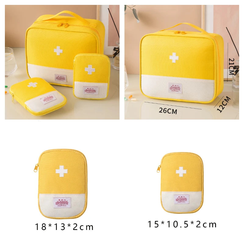 3 Pcs/set Portable Medical Storage Bag Camping Emergency First Aid Kit Organizer Home Outdoor Travel Bag