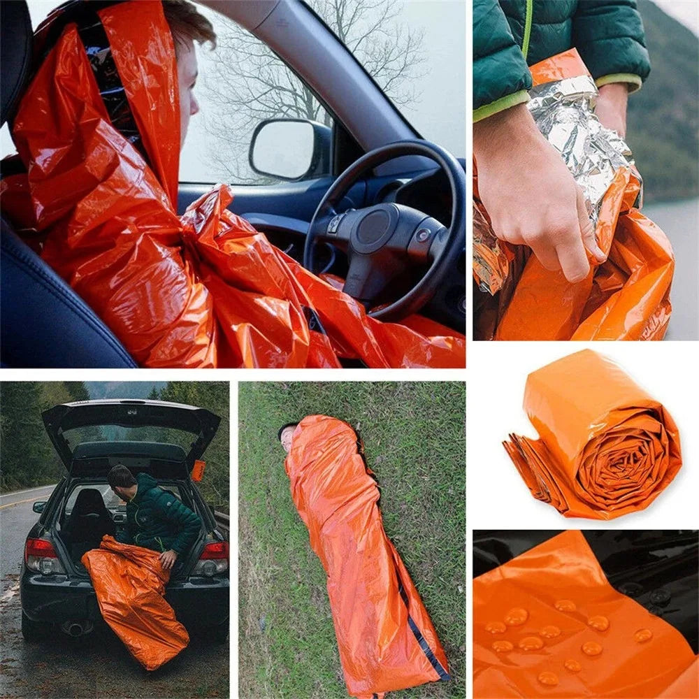 Emergency Mylar Survival Sleeping Bag — Waterproof Thermal Sack for Disaster Rescue, Hypothermia Prevention & Outdoor Survival