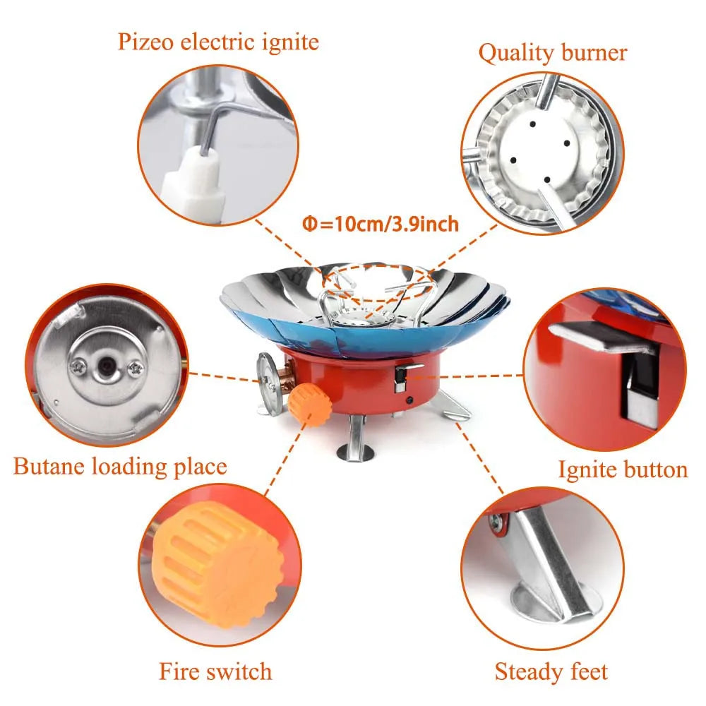 Emergency Portable Gas Stove — Windproof Survival Burner for Disaster Preparedness & Outdoor Use