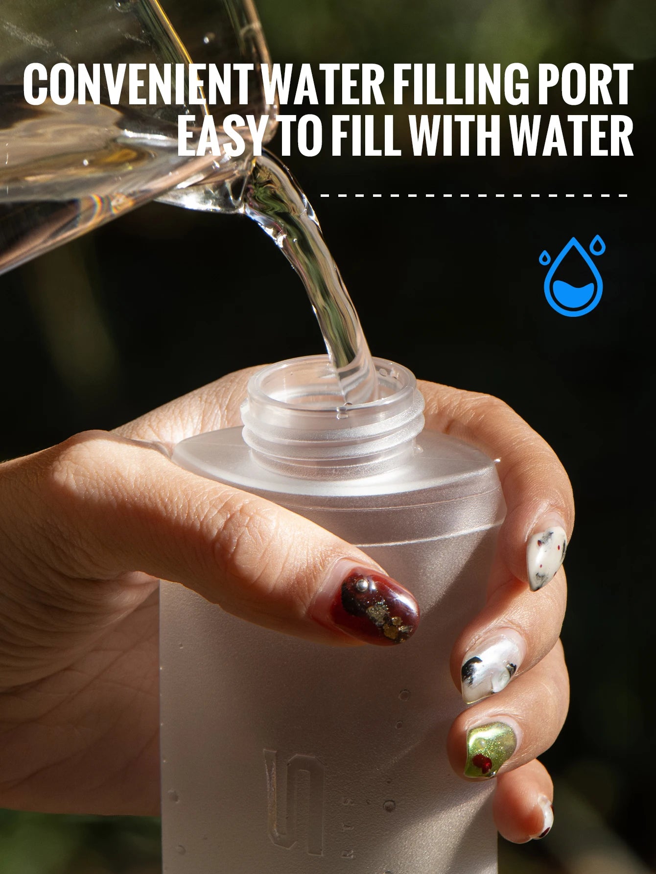 WRELS Folding Collapsible Water Bottle Running Water Bottle Soft Flask TPU BPA-Free Camping Hiking Travel Folding Water Bottle