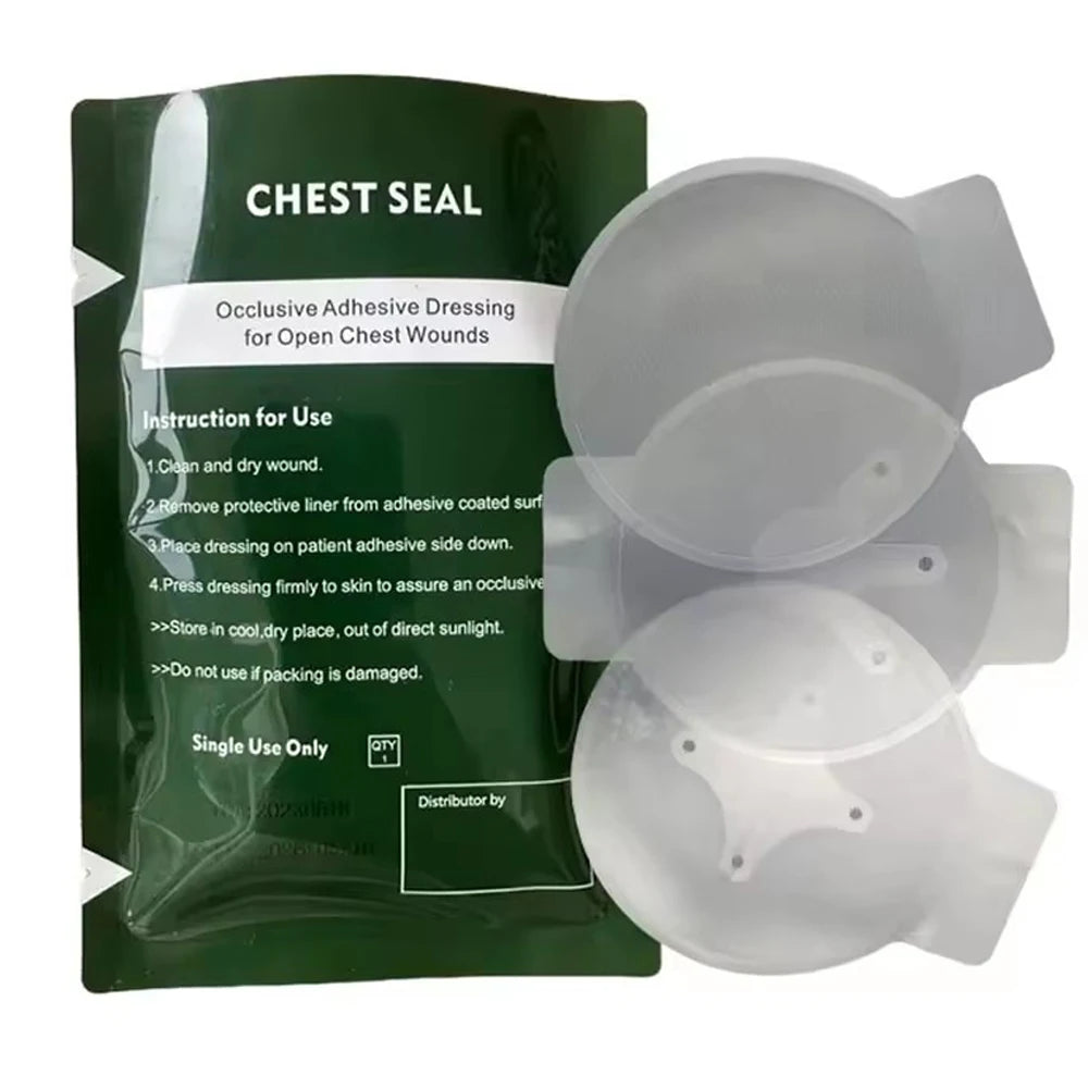 Vented Chest Seal — Occlusive Adhesive Dressing for Open Chest Wounds, Pneumothorax & Tactical Trauma Care