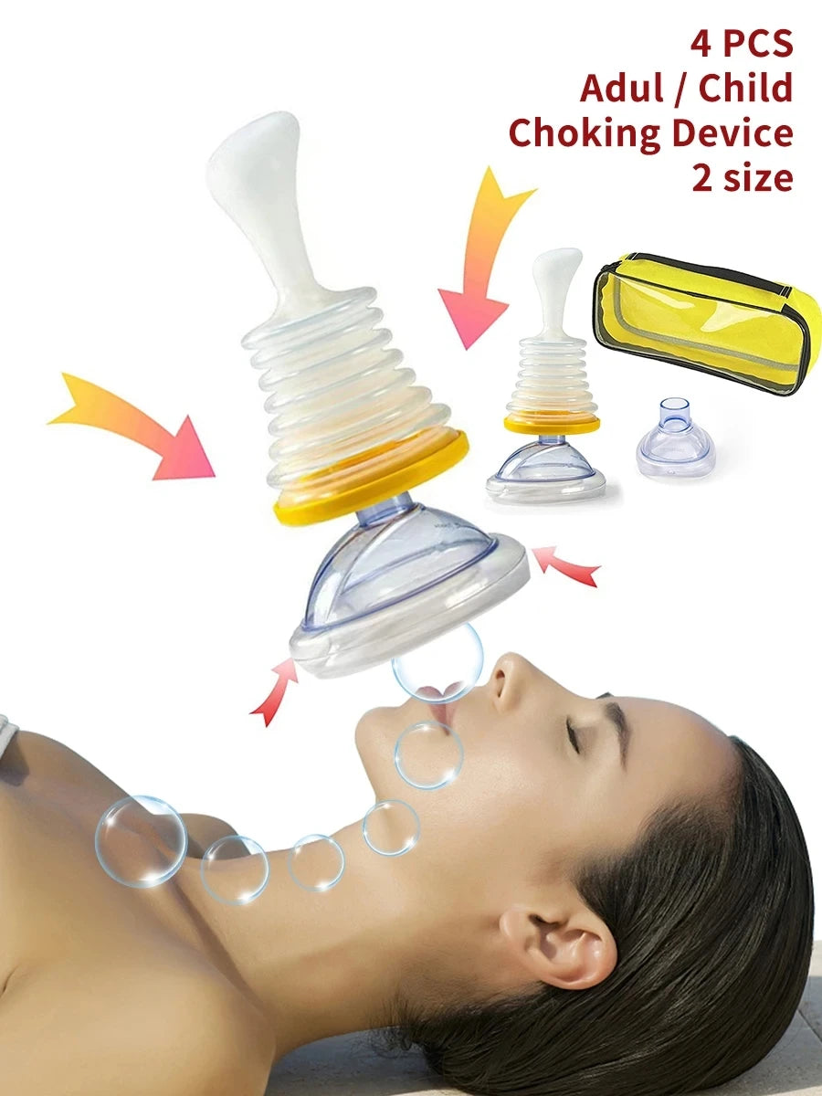 4PCS/3PCS Portable Anti Choking Device Emergency Life Saving Suction Choke First Aid Kit for Kid Adult Kits Rescue With Bag
