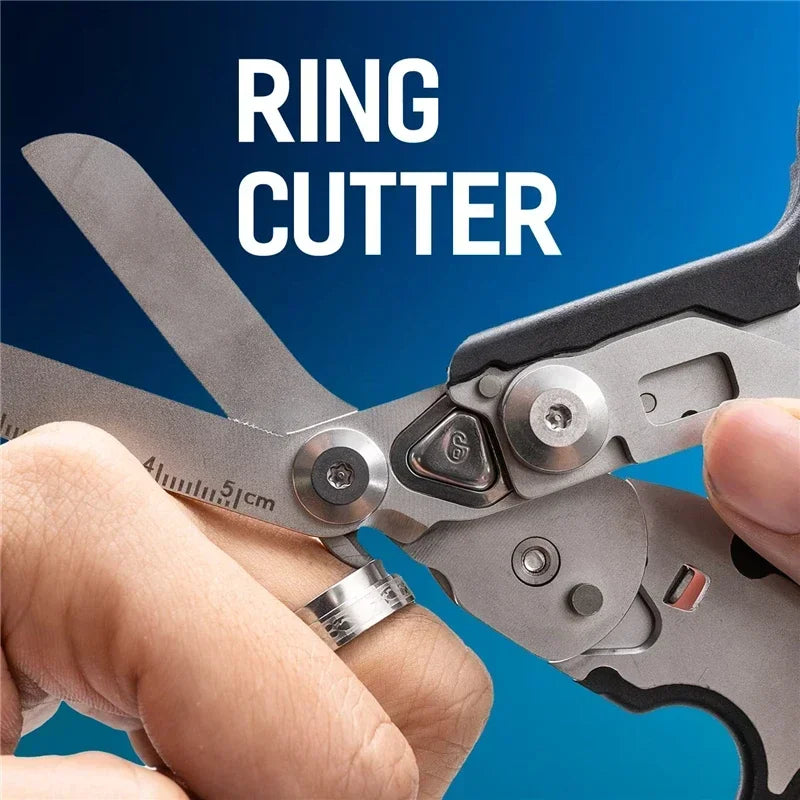 Tactical Medical Scissors — 8-in-1 Emergency Rescue Shear with Seat Belt Cutter & Window Breaker for First Aid & Survival