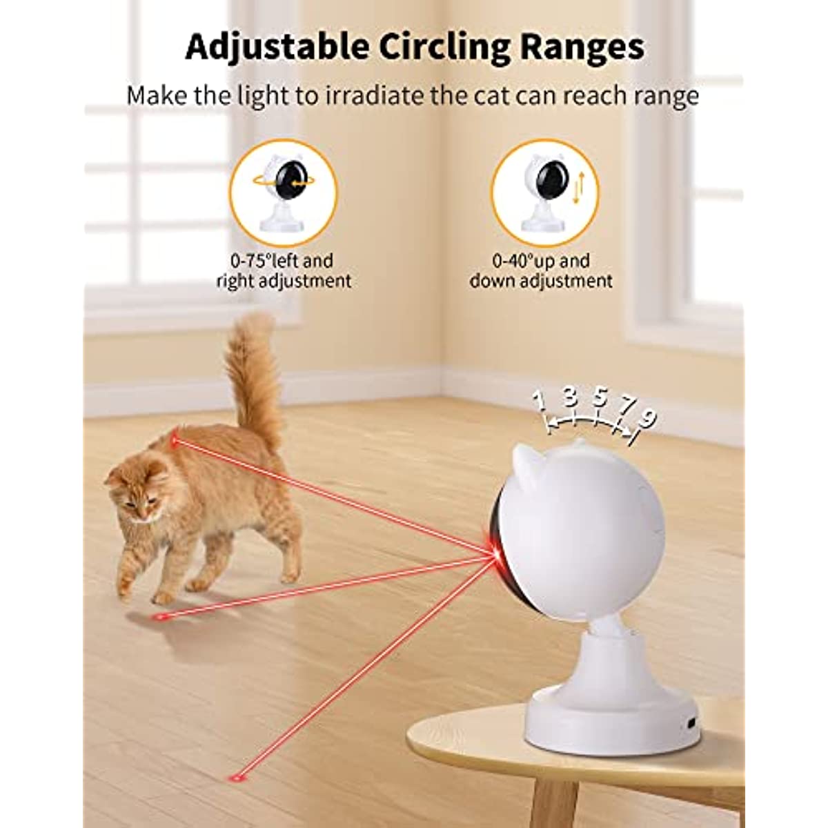 ATUBAN Automatic Laser Cat Toys,USB Rechargeable,Interactive Cat Toy for Indoor Cats Kitty Kittens Dog,Multifunctional Cat Toy