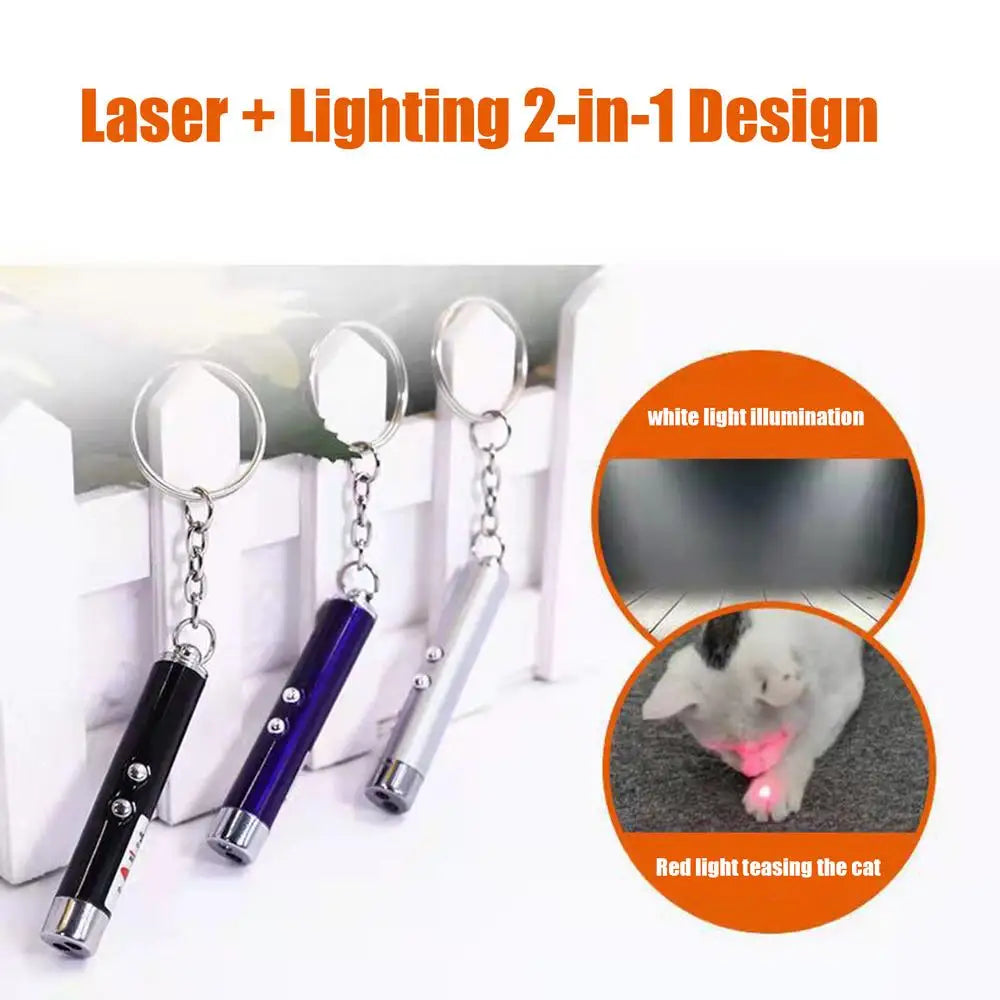 2-in-1 Mini Laser Pointer for Pets Cats toy Portable LED Pet Training Flashlight Scratching Toys Indicator Tools