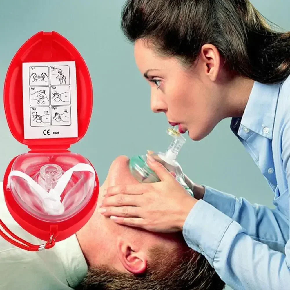 CPR Rescue Mask — One-Way Valve Face Shield, Pocket Resuscitator for Emergency First Aid