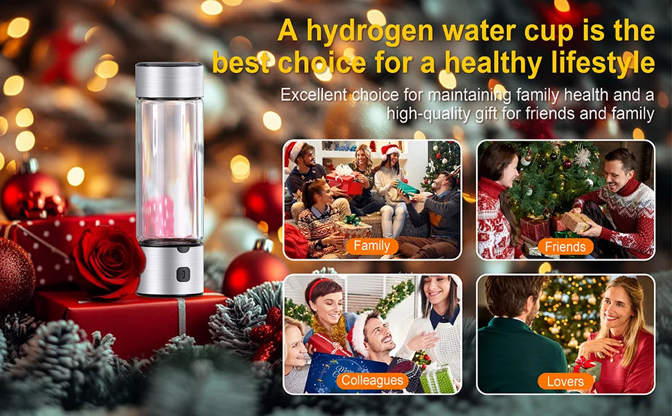 Hydrogen Water Bottle, SPE/PEM Technology Up to 1600PPB Hydrogen  Generator,  for Home, Office, Travel and Fitness Drinking