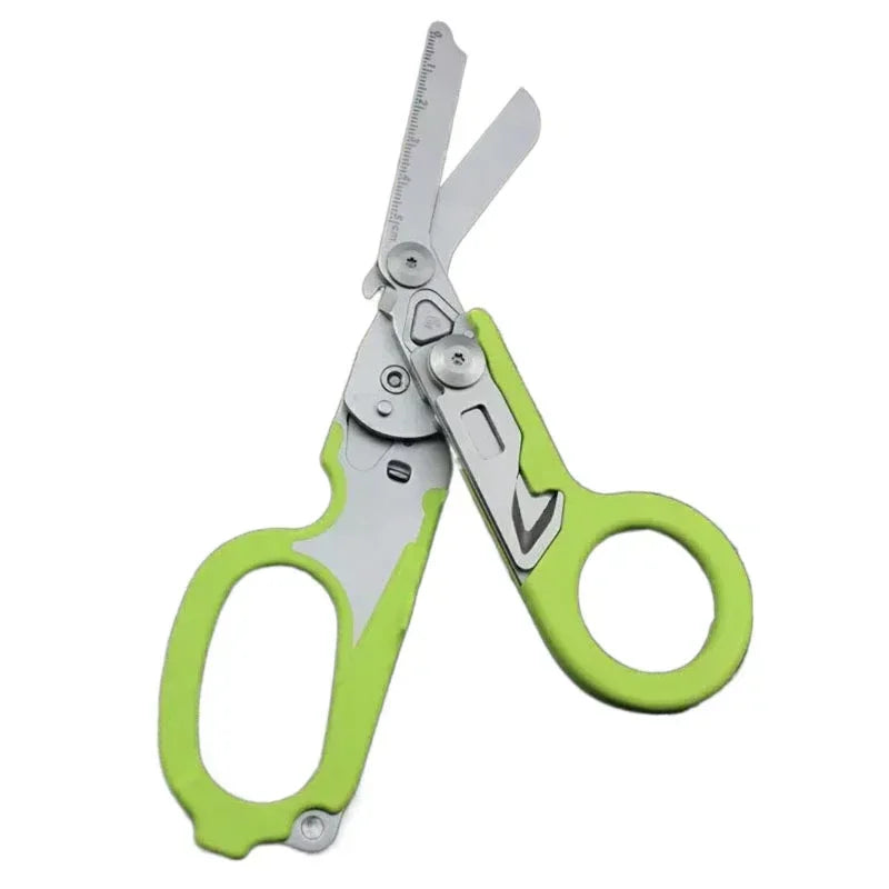 Tactical Medical Scissors — 8-in-1 Emergency Rescue Shear with Seat Belt Cutter & Window Breaker for First Aid & Survival