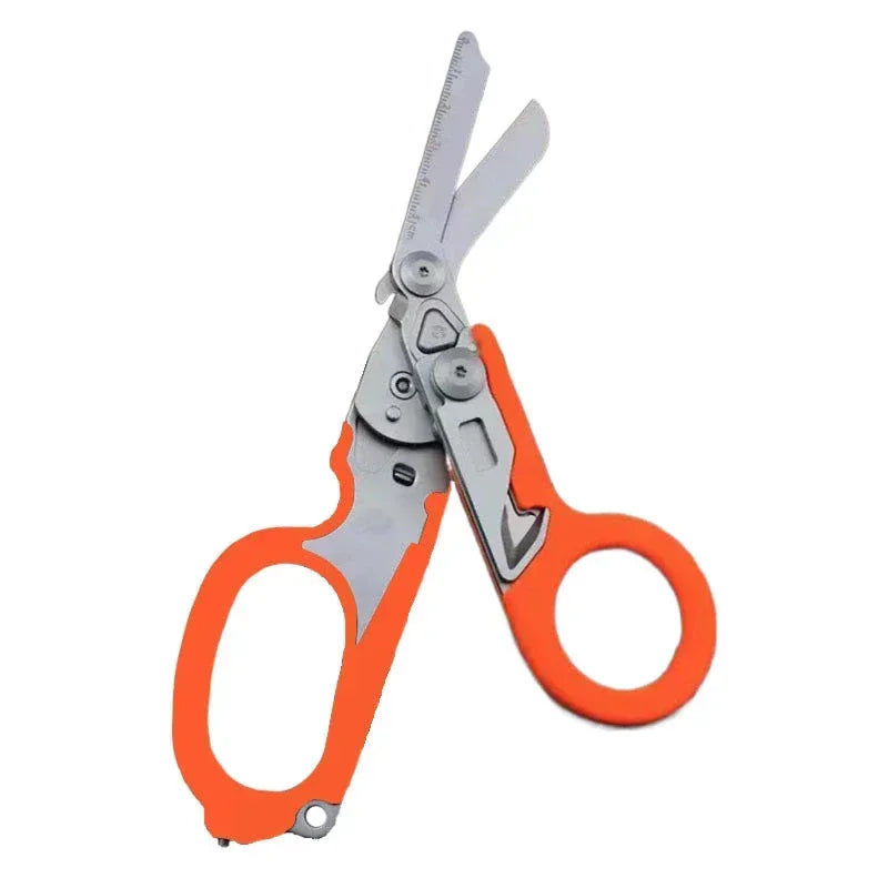 Tactical Medical Scissors — 8-in-1 Emergency Rescue Shear with Seat Belt Cutter & Window Breaker for First Aid & Survival