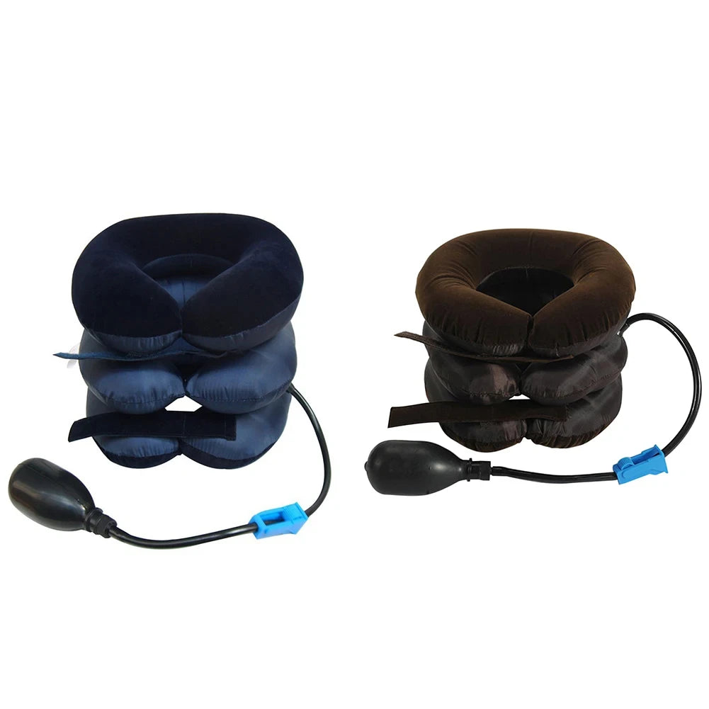 Inflatable Cervical Neck Stretcher — 3-Layer Air Traction, Pain Relief, Posture Support for Home & Office