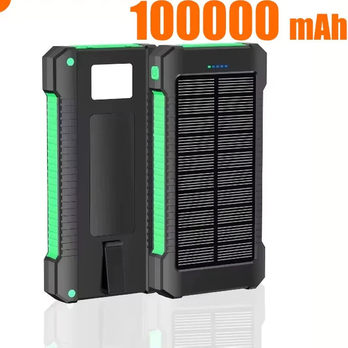 SolarVault Pro — Waterproof Solar Power Bank with Dual USB & Flashlight