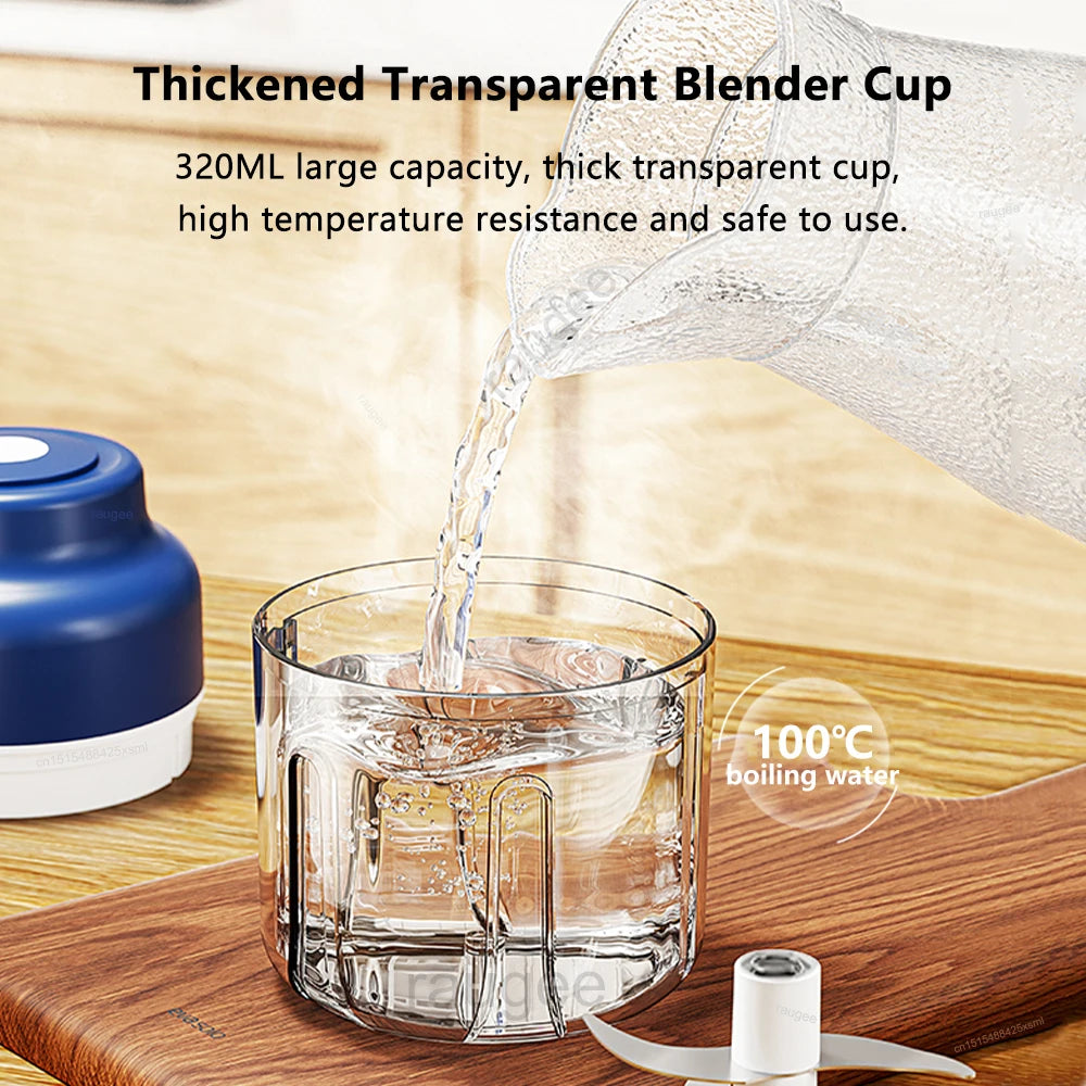Electric Food Chopper 320ml Electric Garlic Chopper USB Rechargeable Meat Grinder Garlic Press Portable Blender