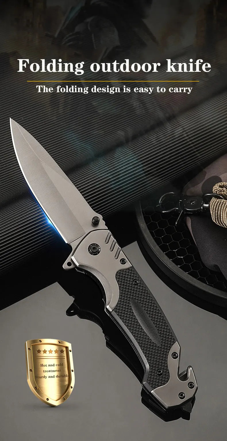 Stainless steel high hardness outdoor folding knife camping carry mini survival portable defense fruit knife