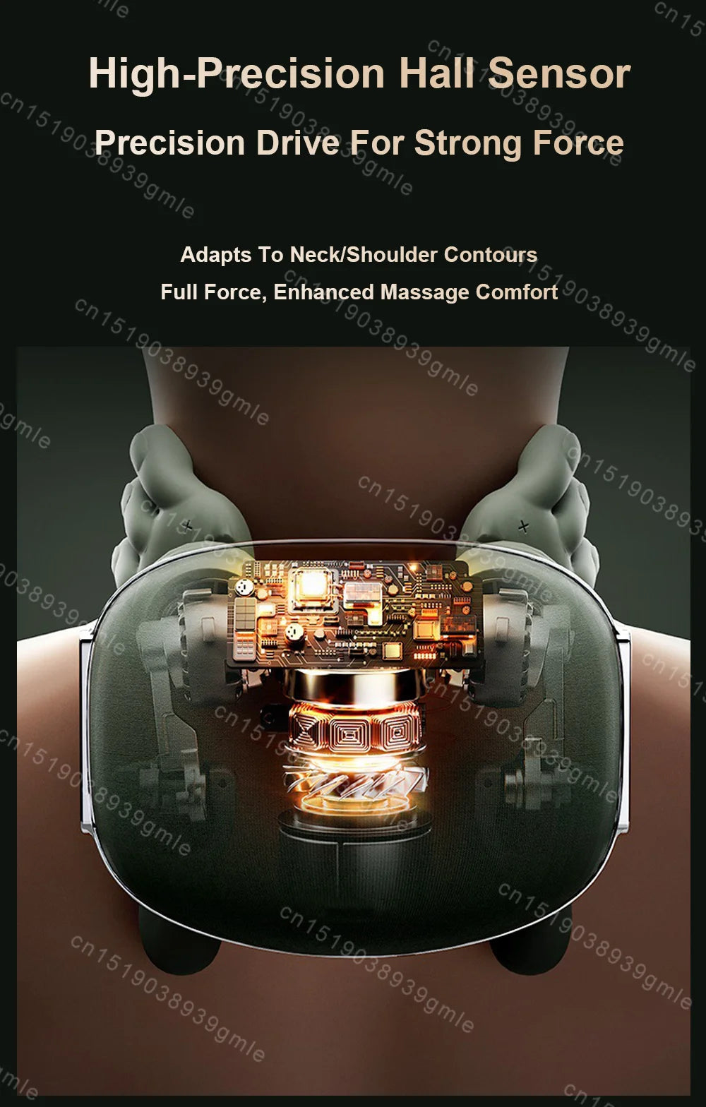 Finger Pressure Neck Massager Heated Back and Shoulder Massager Electric Kneading Neck Deep Massage Muscle Relax