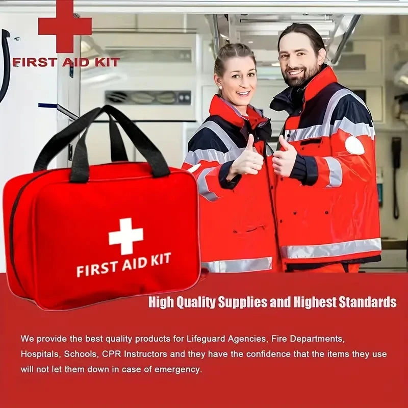 Portable Car First Aid Kit — 178-Piece Emergency Medical Bag for Vehicle, Home, Outdoor & Disaster Preparedness