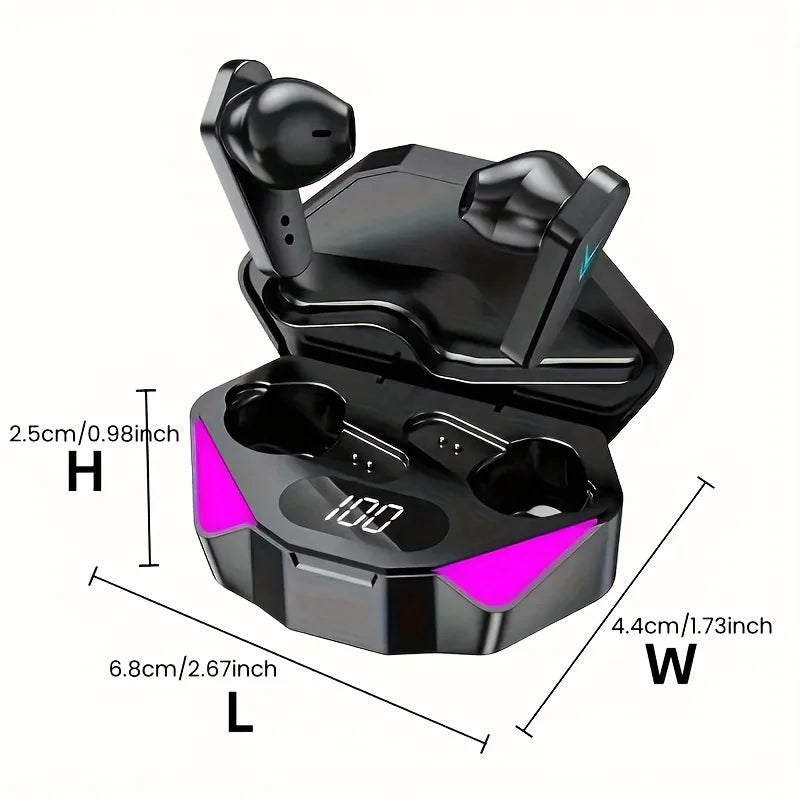 X15 TWS Gaming Earbuds — Bluetooth 5.3, LED Display, Noise Cancelling, Wireless Headphones with Mic