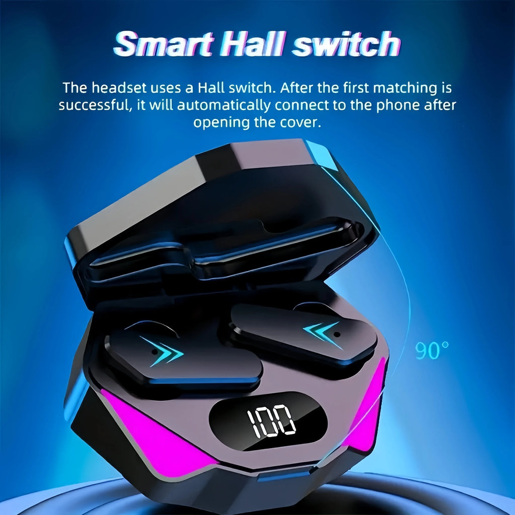 X15 TWS Gaming Earbuds — Bluetooth 5.3, LED Display, Noise Cancelling, Wireless Headphones with Mic