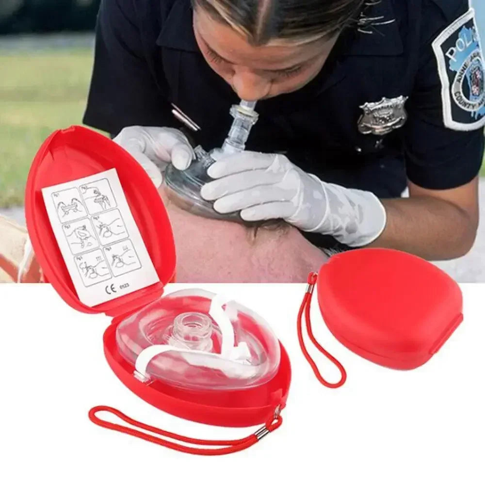CPR Rescue Mask — One-Way Valve Face Shield, Pocket Resuscitator for Emergency First Aid