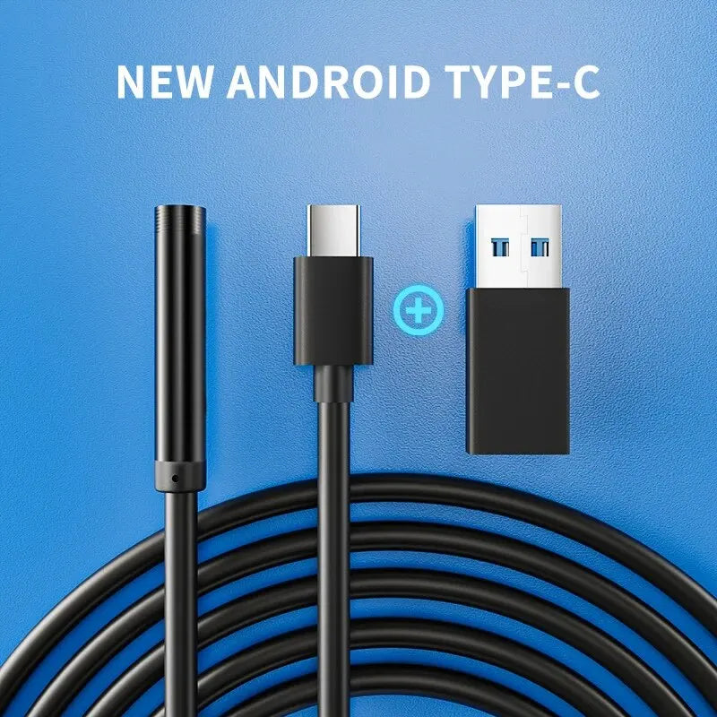 7mm USB-C Endoscope Camera — IP67 Waterproof, 6 LED, Flexible Inspection Camera for Android & PC