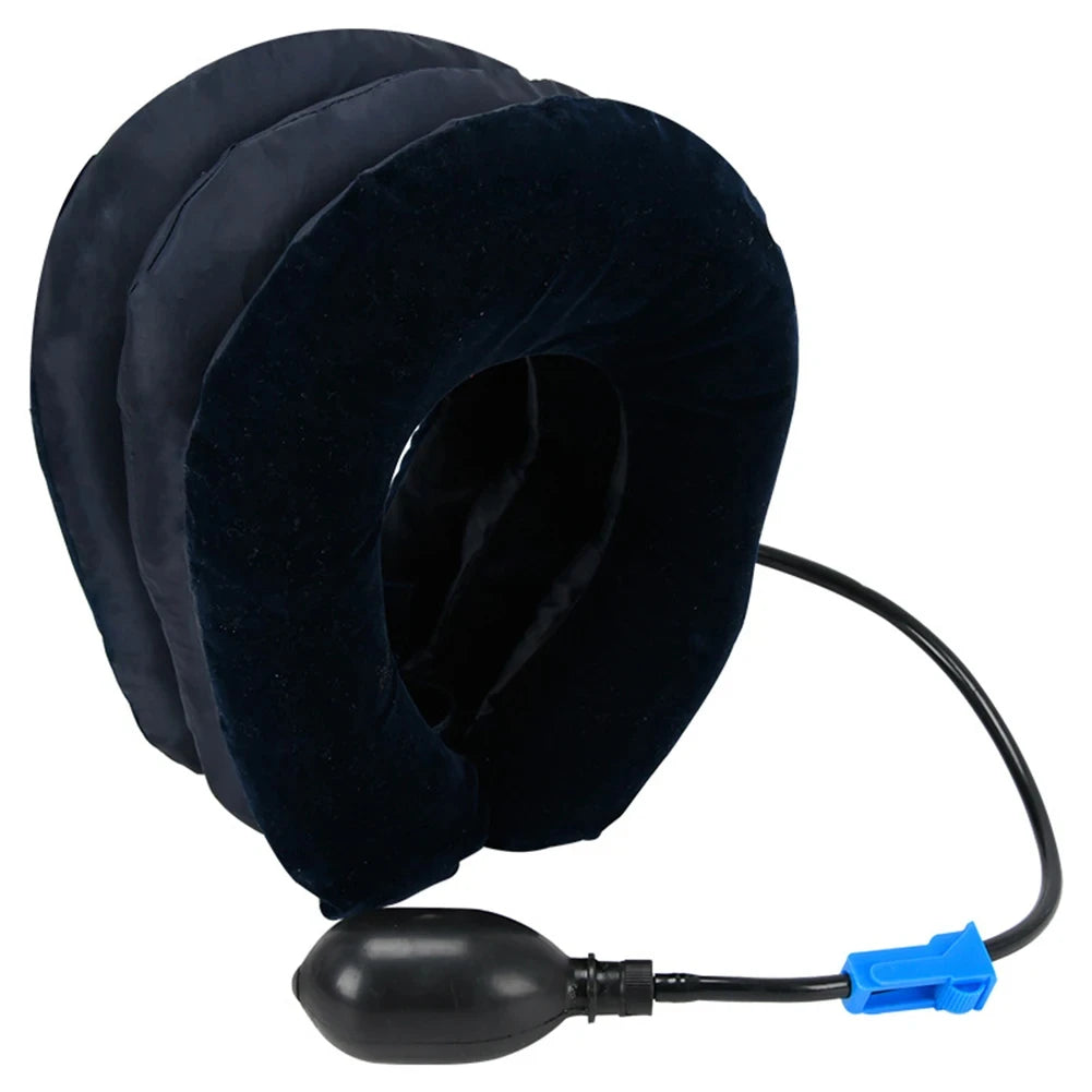 Inflatable Cervical Neck Stretcher — 3-Layer Air Traction, Pain Relief, Posture Support for Home & Office