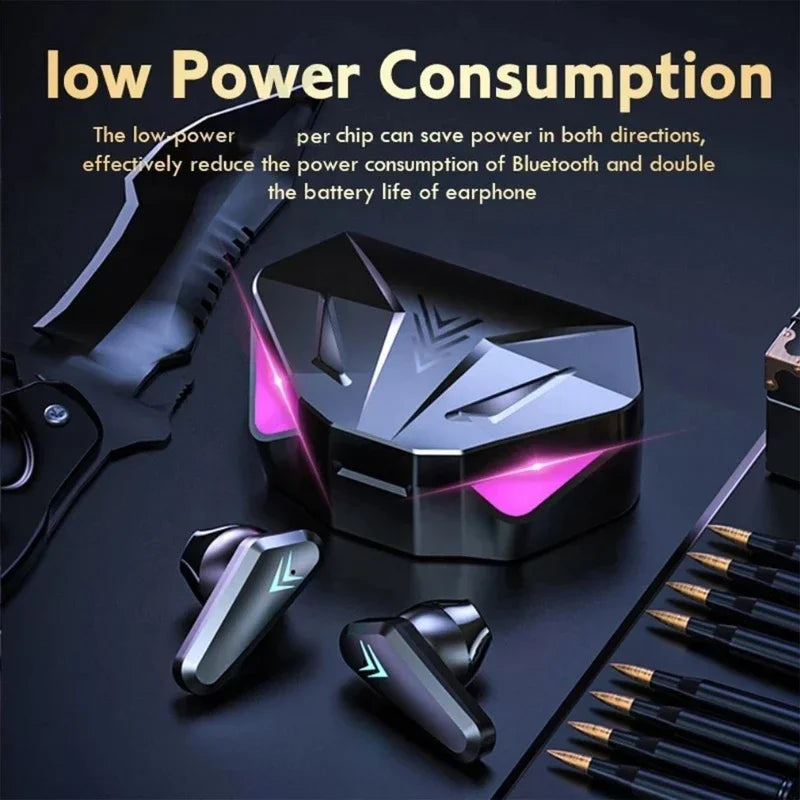 X15 TWS Gaming Earbuds — Bluetooth 5.3, LED Display, Noise Cancelling, Wireless Headphones with Mic