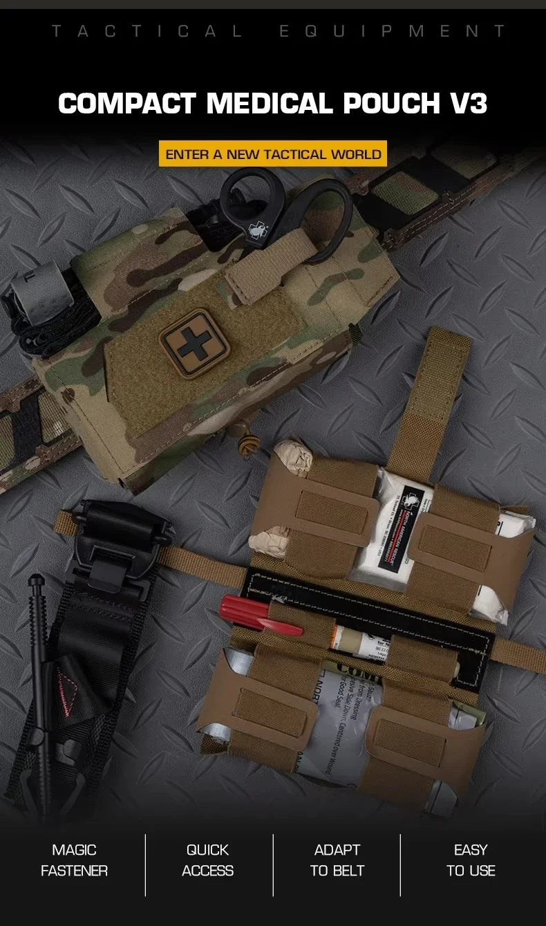 IFAK Tactical Trauma Kit — Compact MOLLE Medical First Aid Pouch for Emergency Response, Survival & Disaster Preparedness