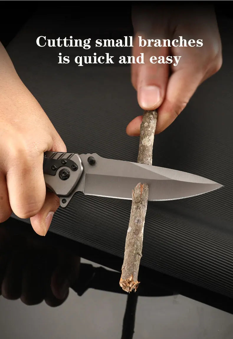 Stainless steel high hardness outdoor folding knife camping carry mini survival portable defense fruit knife