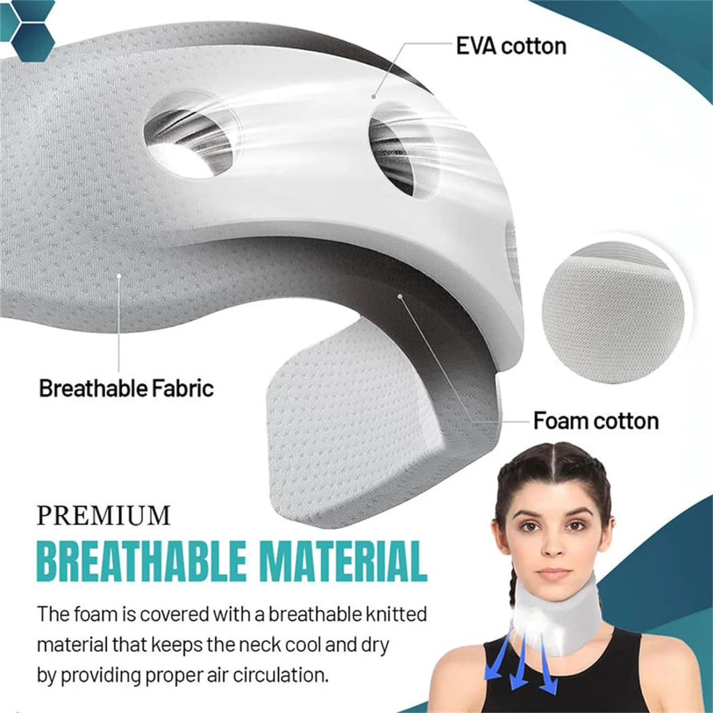 Soft Foam Cervical Neck Collar Adjustable Brace Support with Replacement Cover for Travel Office Sleeping