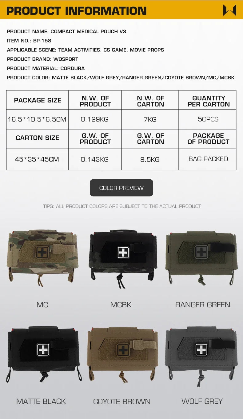 IFAK Tactical Trauma Kit — Compact MOLLE Medical First Aid Pouch for Emergency Response, Survival & Disaster Preparedness