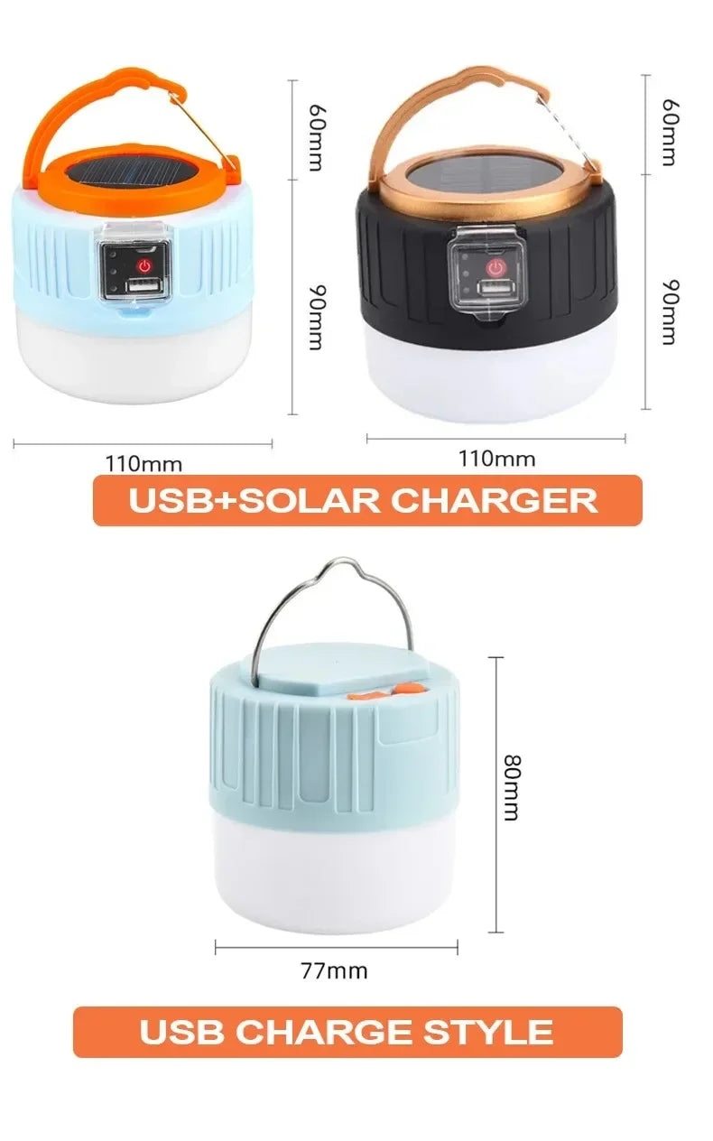 Solar LED Camping Lantern — Power Bank, Remote Control, IP6 Waterproof, SOS Emergency Light