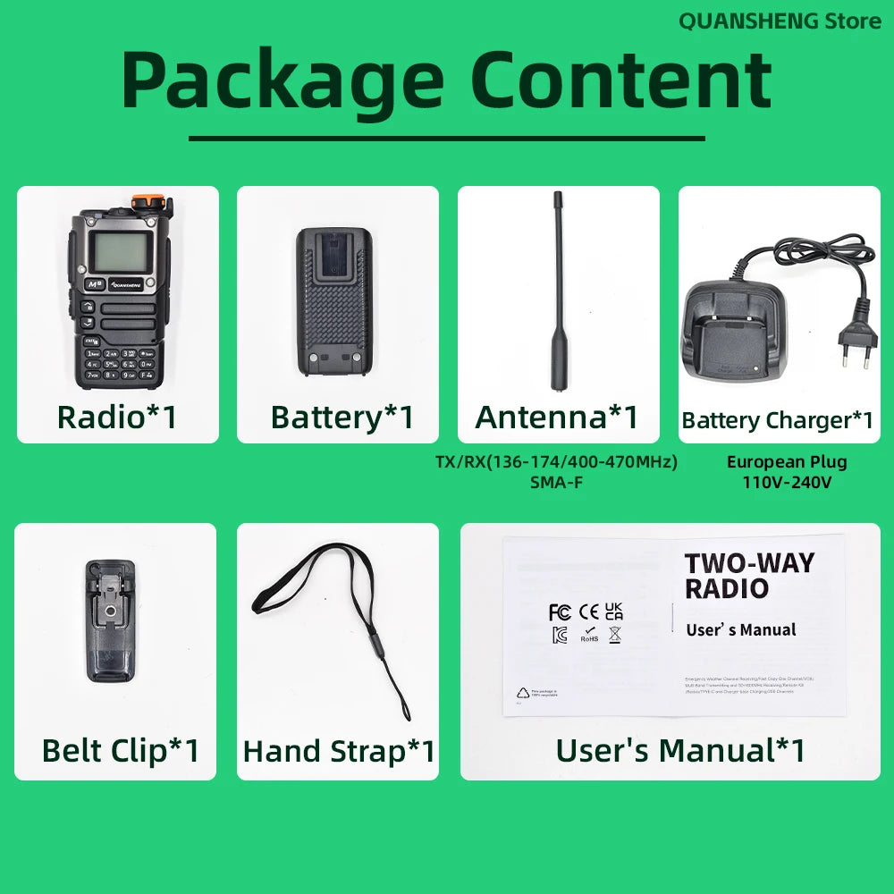 Quansheng UV-K5(8) Walkie Talkie — Multi-Band Ham Radio, 200CH, Cross-Band, DRRM Field Transceiver