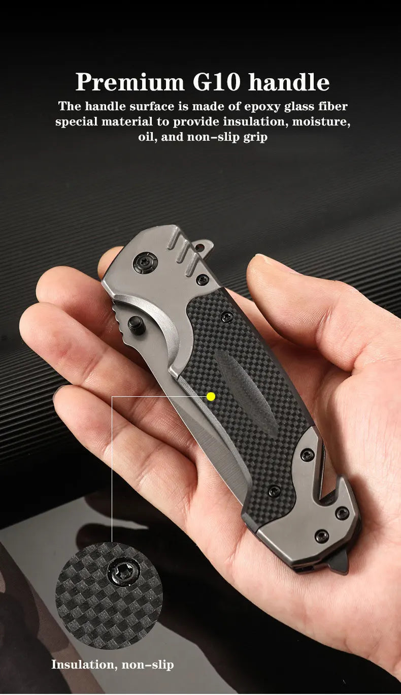 Stainless steel high hardness outdoor folding knife camping carry mini survival portable defense fruit knife