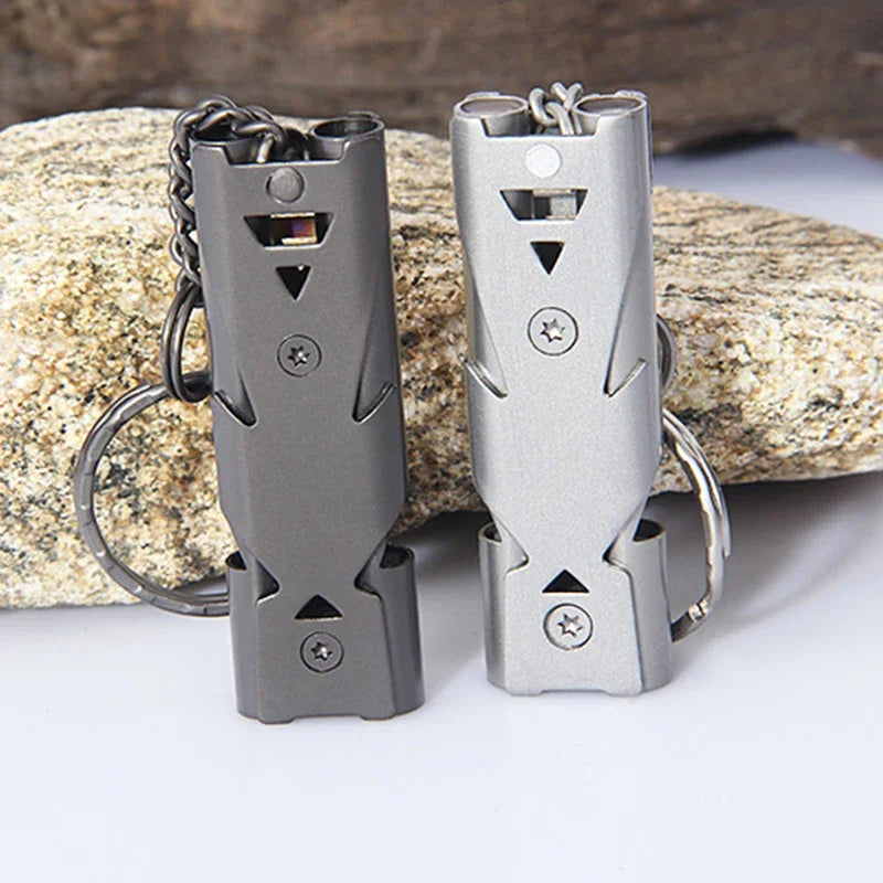 Portable Whistle 180 Db Double Tube Lifesaving Emergency SOS Safety Survival Tool Kit Outdoor Camping Equipment Referee Whistle
