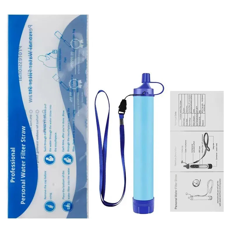 1pcs Outdoor Water Filter, Personal Straw Water Filtration System, Emergency Survival Water Purifier For Camping Hiking Climbing