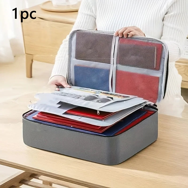 Fireproof Document Bag, Waterproof & Lockable. Portable & Durable for Files, Cards, Money. Family Essential Safe Storage!