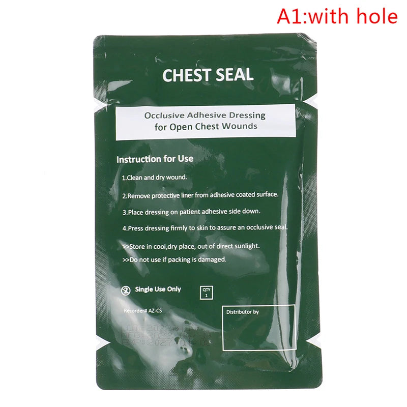 Vented Chest Seal — Military-Grade Trauma Patch, Emergency First Aid for Penetrating Chest Wounds