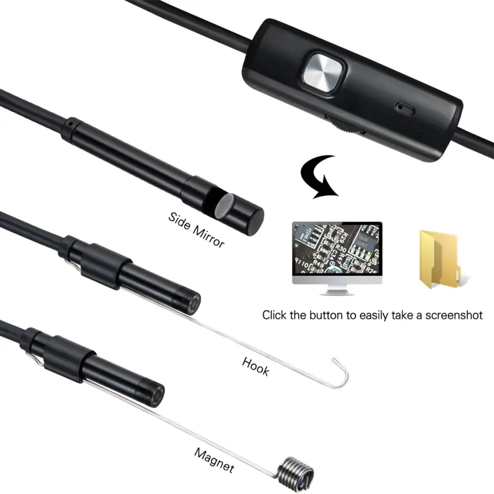7mm USB-C Endoscope Camera — IP67 Waterproof, 6 LED, Flexible Inspection Camera for Android & PC