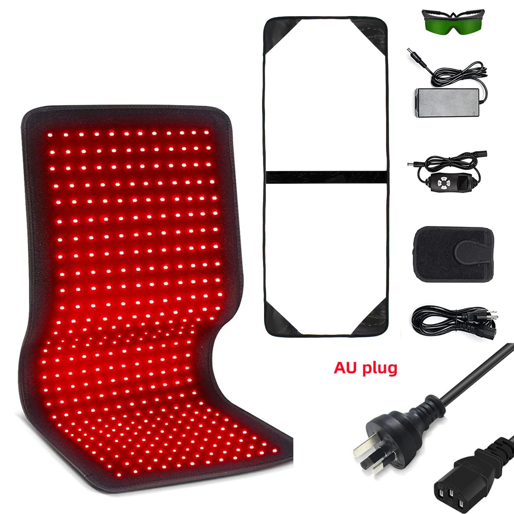 Red & Infrared Light Therapy Belt — 660nm + 850nm, 360 LEDs, Wearable Wrap for Pain Relief & Recovery