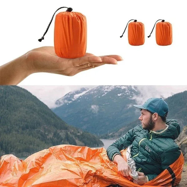 Emergency Mylar Survival Sleeping Bag — Waterproof Thermal Sack for Disaster Rescue, Hypothermia Prevention & Outdoor Survival