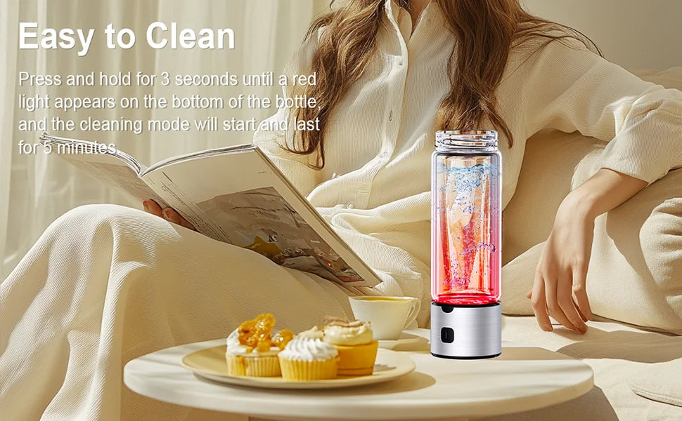 Hydrogen Water Bottle, SPE/PEM Technology Up to 1600PPB Hydrogen  Generator,  for Home, Office, Travel and Fitness Drinking