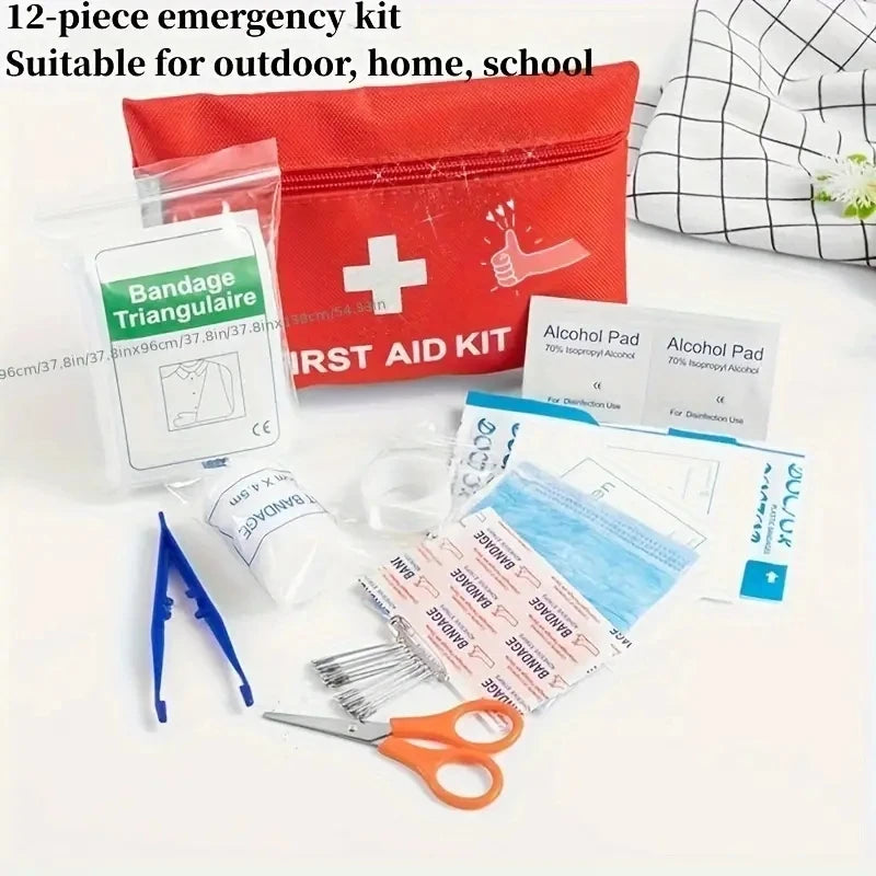 Portable Car First Aid Kit — 178-Piece Emergency Medical Bag for Vehicle, Home, Outdoor & Disaster Preparedness