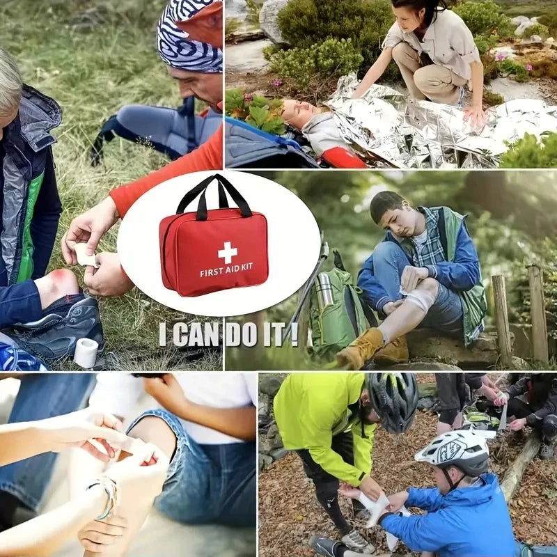 Portable Car First Aid Kit — 178-Piece Emergency Medical Bag for Vehicle, Home, Outdoor & Disaster Preparedness