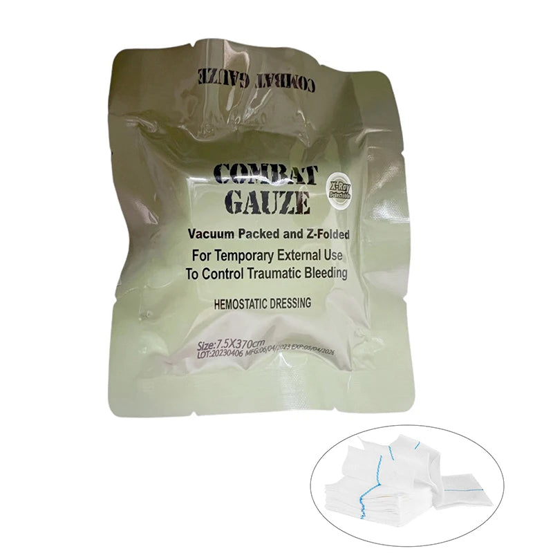 Gauze Hemostatic  Emergency Trauma For First Aid Kit Medical Wound Dressing