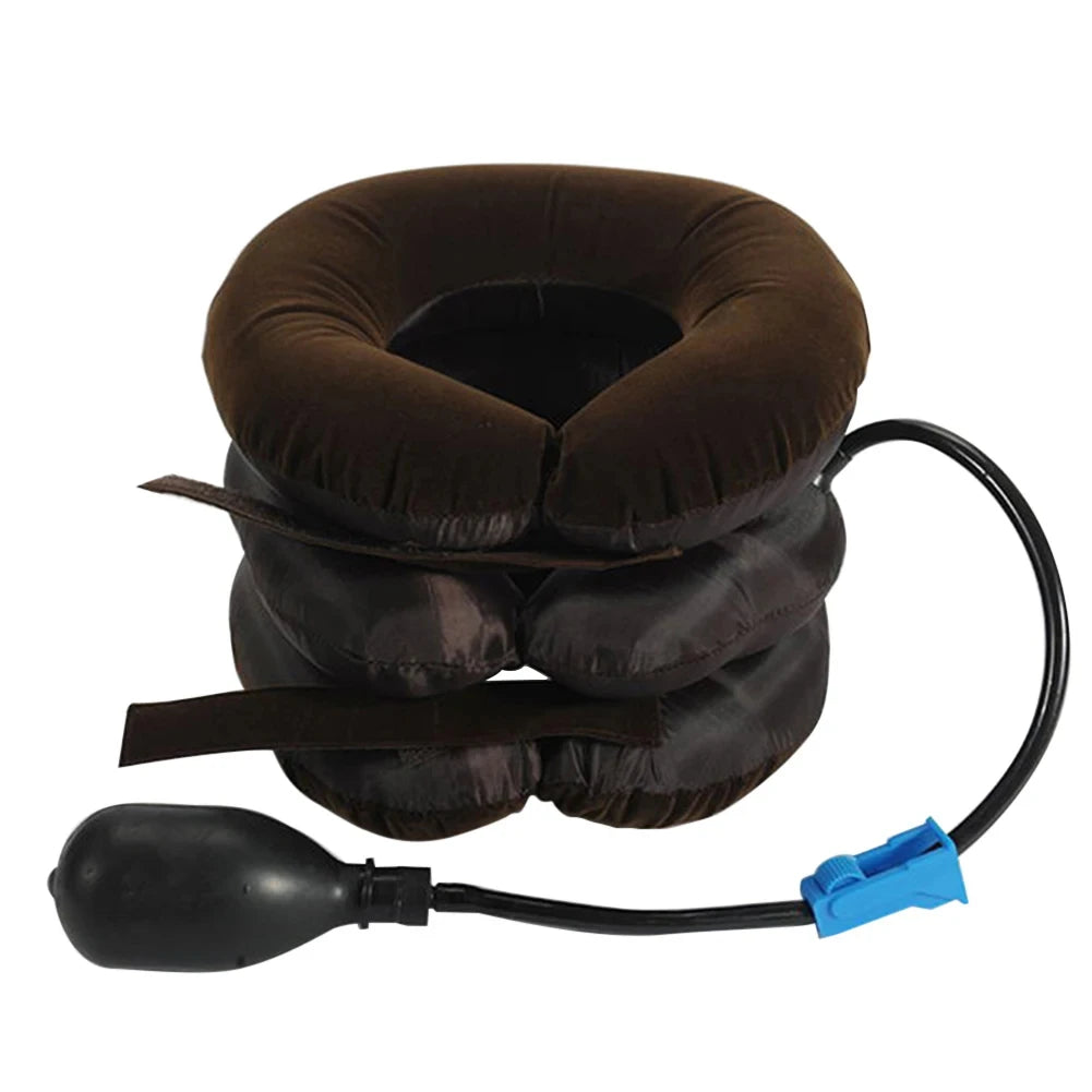 Inflatable Cervical Neck Stretcher — 3-Layer Air Traction, Pain Relief, Posture Support for Home & Office