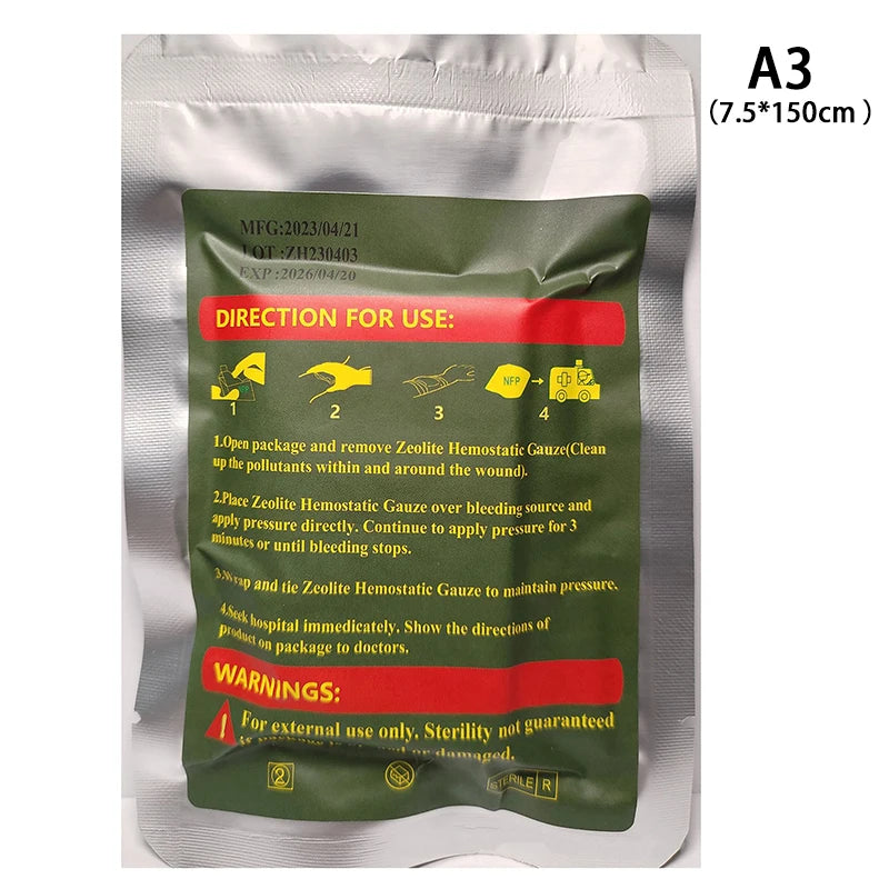 Gauze Hemostatic  Emergency Trauma For First Aid Kit Medical Wound Dressing