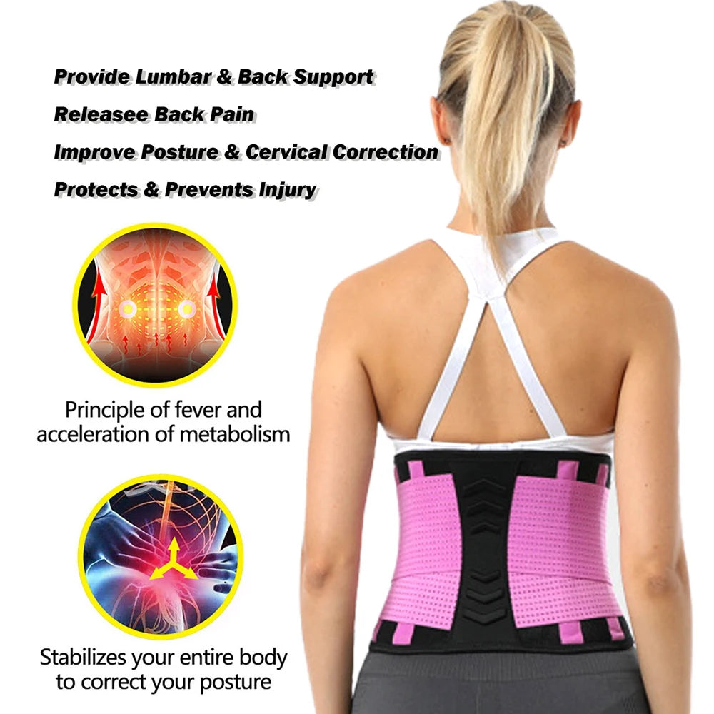 1 Piece Sports Waist Brace for Lower Back Pain, Back Support Belt Breathable Lower Back Pain Relief for Herniated Disc, Sciatica