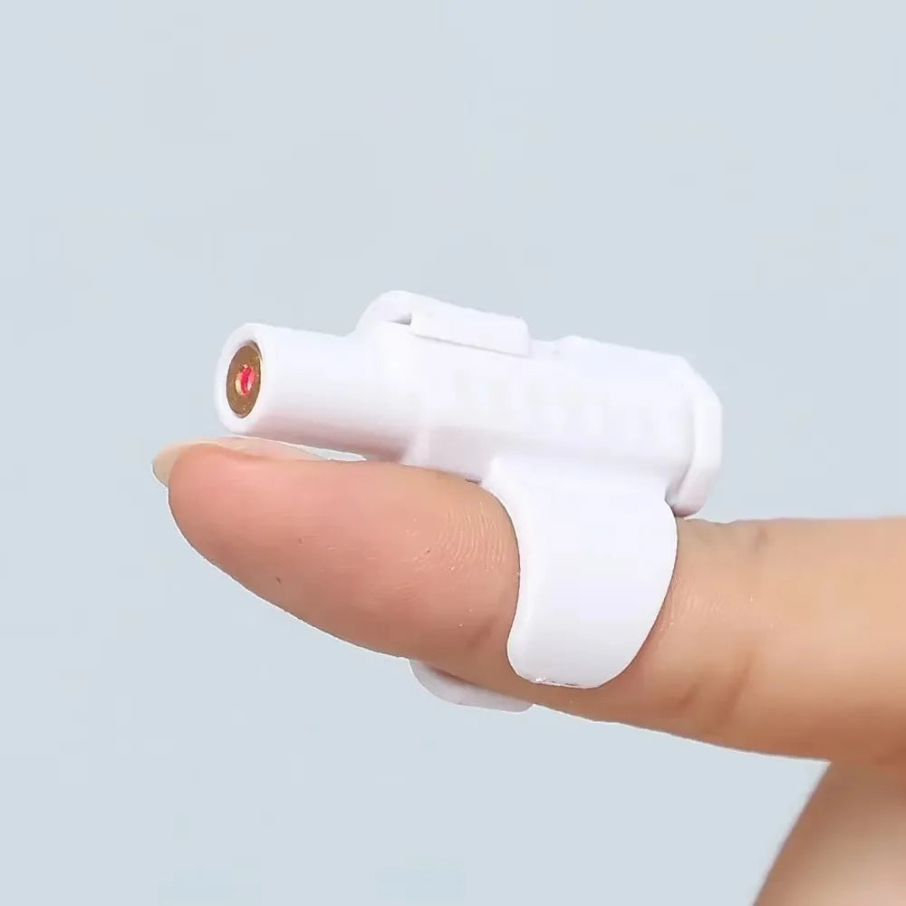 Portable Laser Cat Toy Finger Sleeve Design Mini Cat Teasing Toys Red Light with Batteries Laser Pen